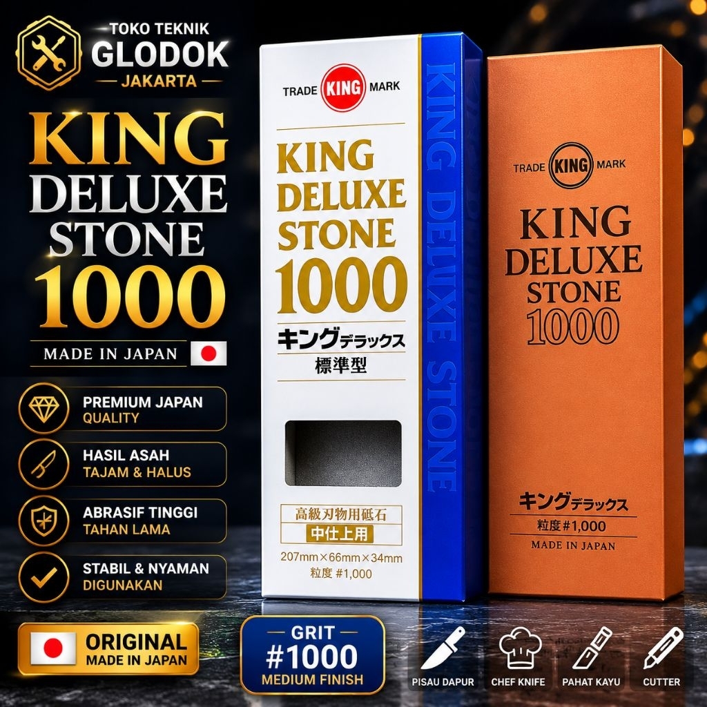 Batu Asah King Deluxe Stone 1000 Original Jepang | Whetstone Asah Pisau Premium