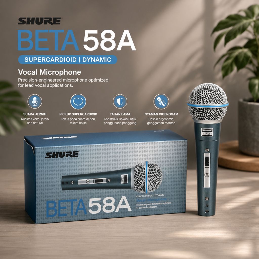Microphone Kabel Vokal 3 Meter Mic Vokal Karaoke Mikrofon Shure Beta-58A