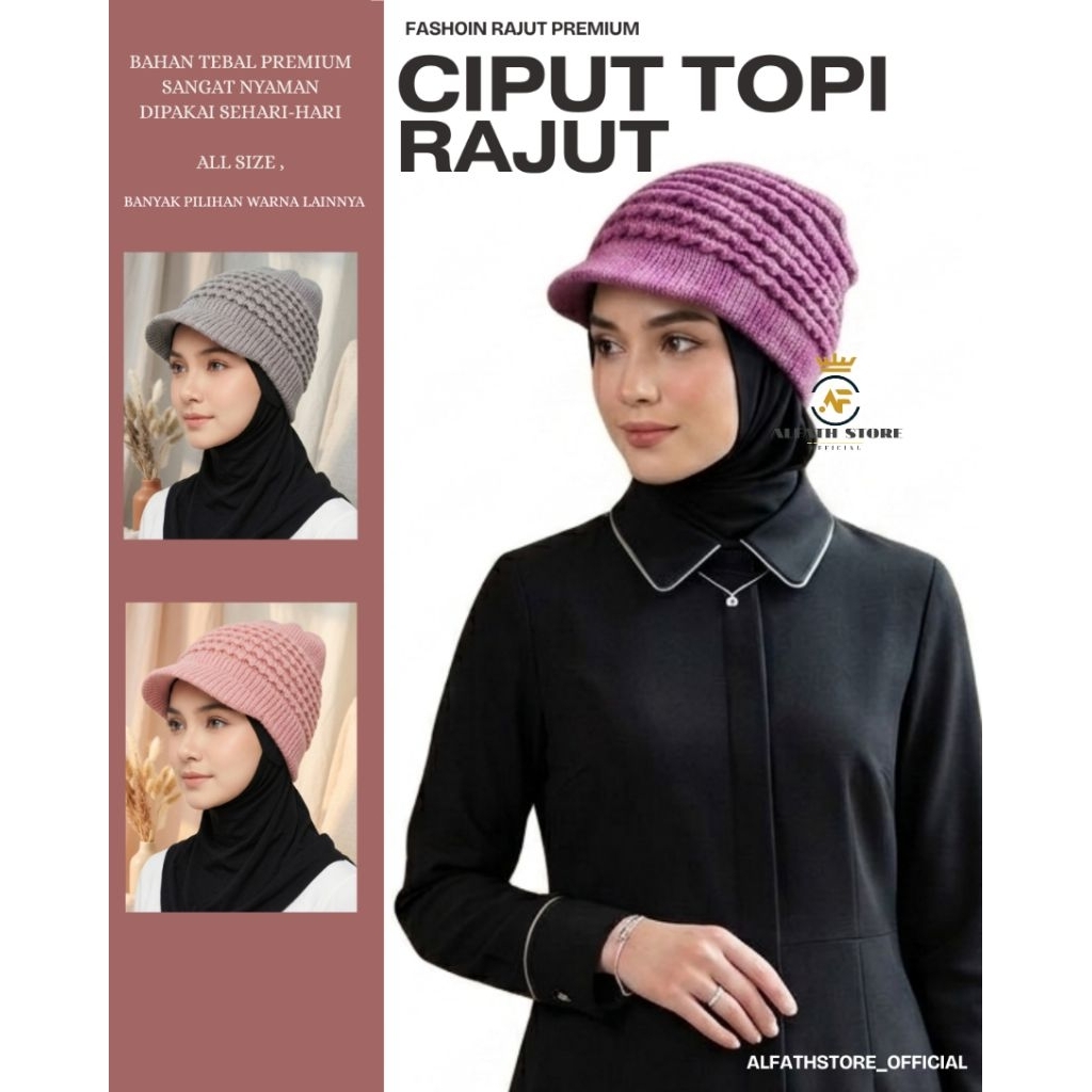 Kupluk Topi Rajut Nenek | Ciput Topi Bahan Tebal Premium Nyaman Dan Lembut