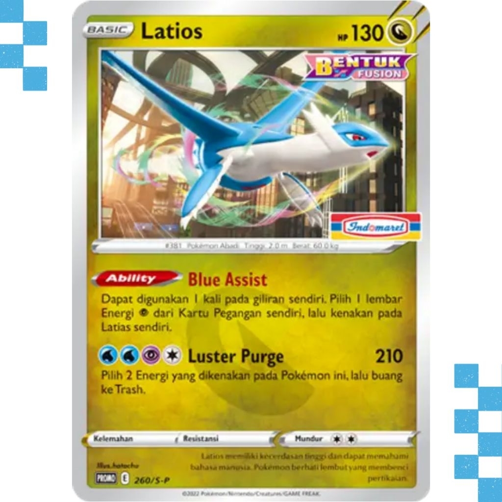 Kartu Pokemon Latios 260/S-P Holo Indonesia Promo Indomaret