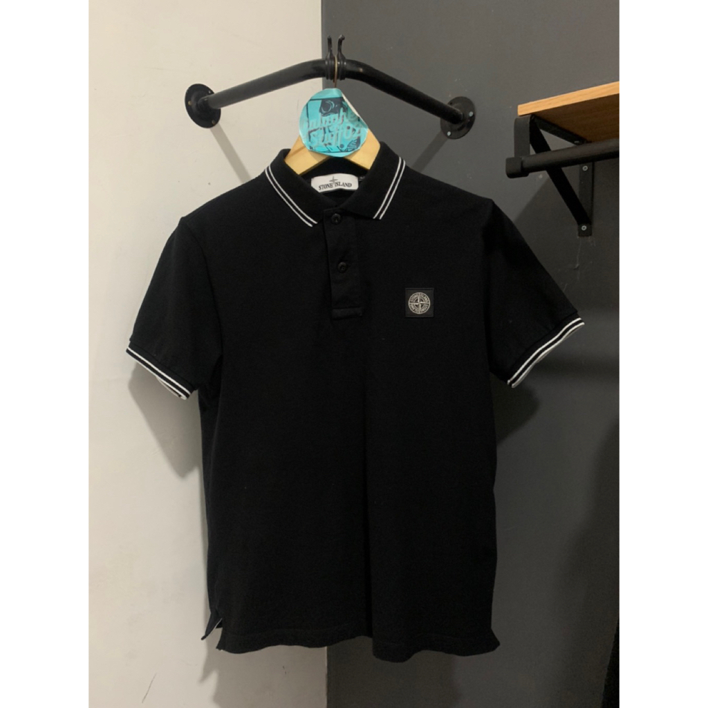 STONE ISLAND POLOSHIRT BLACK 100% ORIGINAL