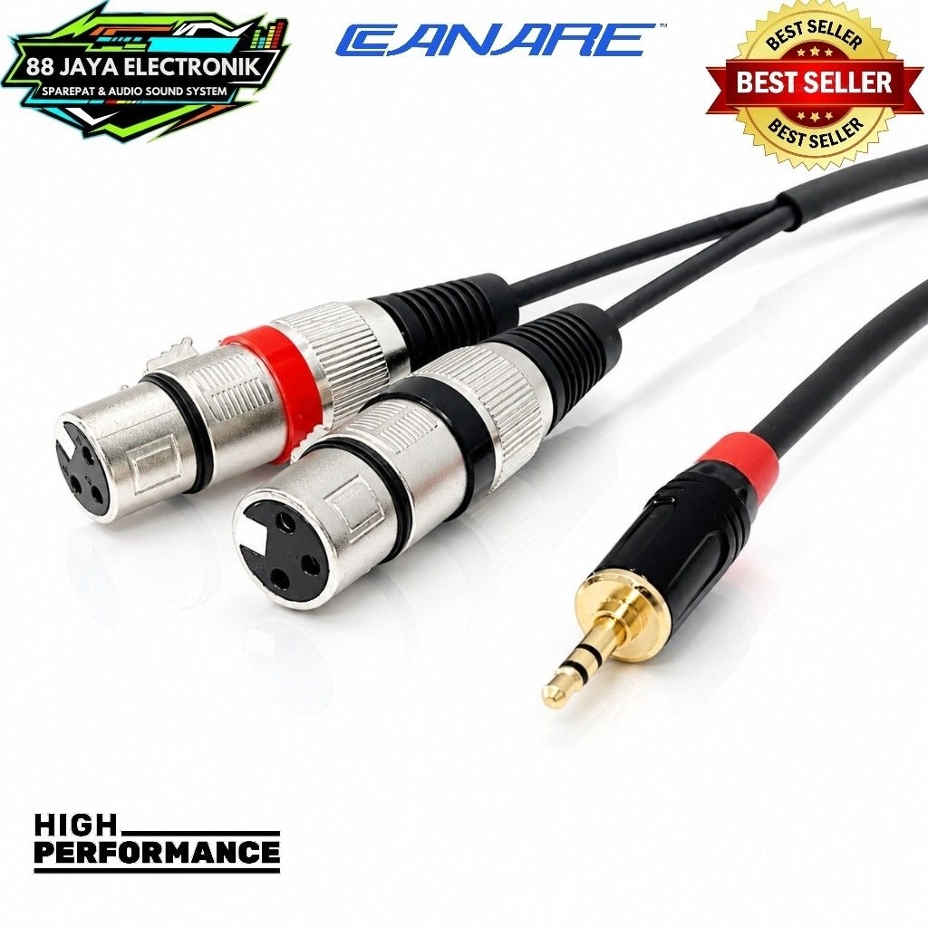 Kabel audio jack 3,5mm to dual xlr female 10m-20m