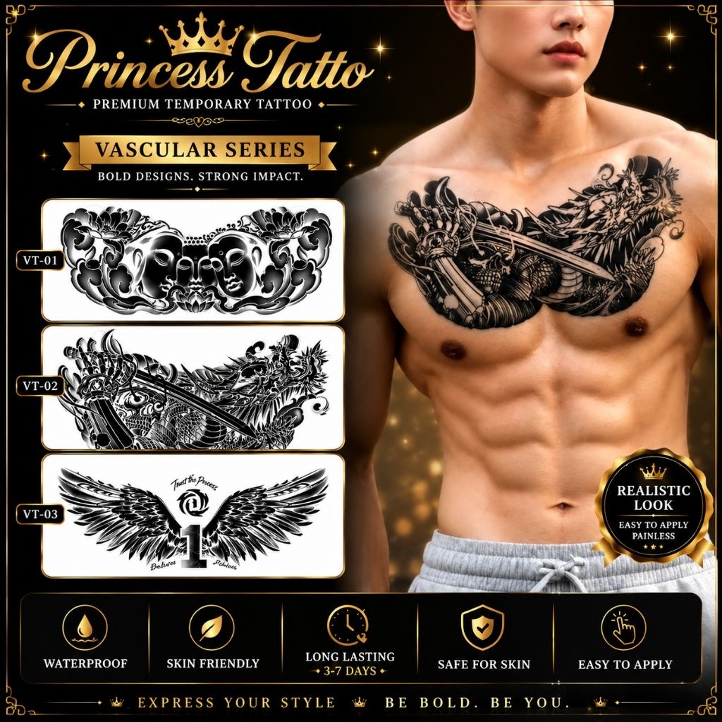 TATTO | Tatto semi permanent | Tatto full dada | Chest tattoo | Fruit ink tatto | Tatto tahan air