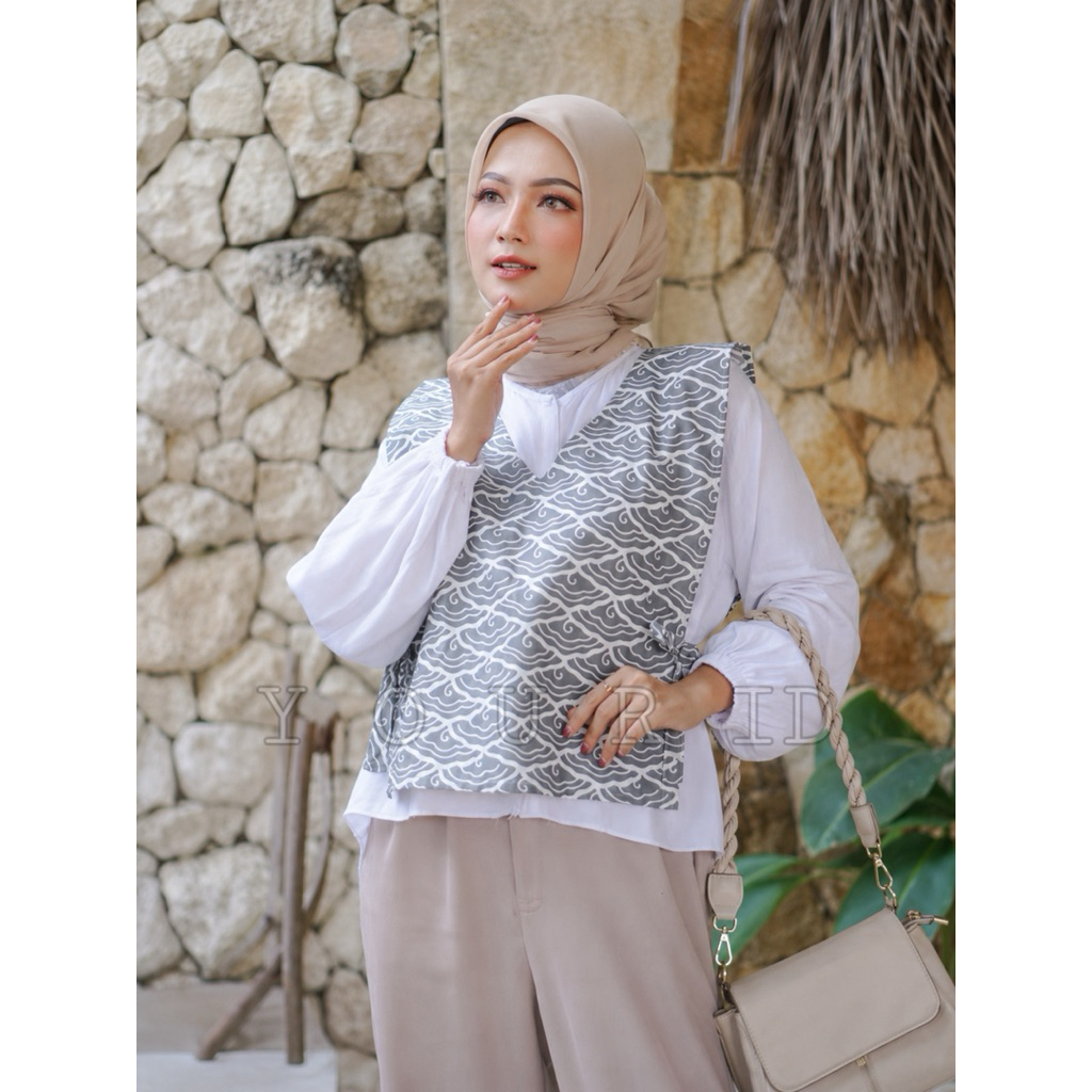 Vest Batik Wanita Modern Etnik Bahan Katun Rompi Outer Katun Premium || Atasan Vest Batik Pria Wanit