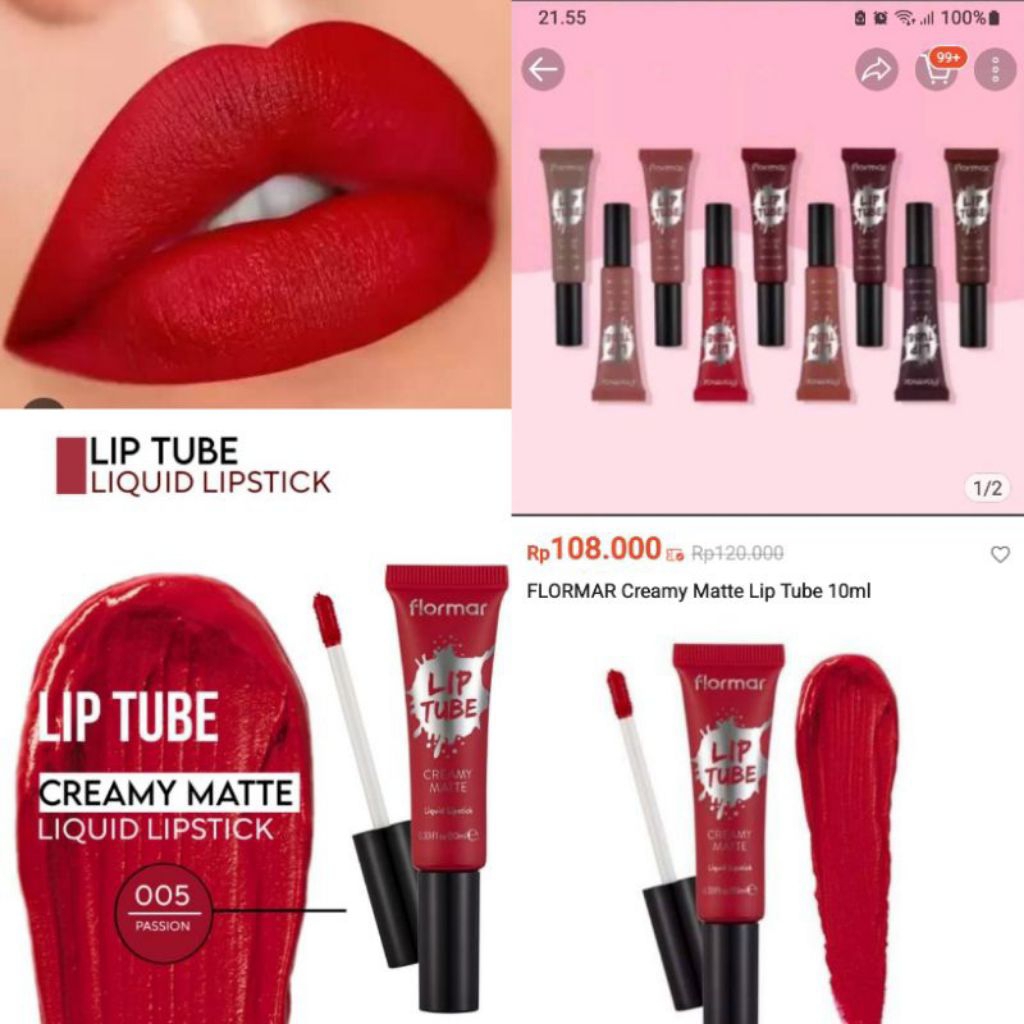 Lipstick Flormar Lip Tube Cream Matte Liquid Lipstick