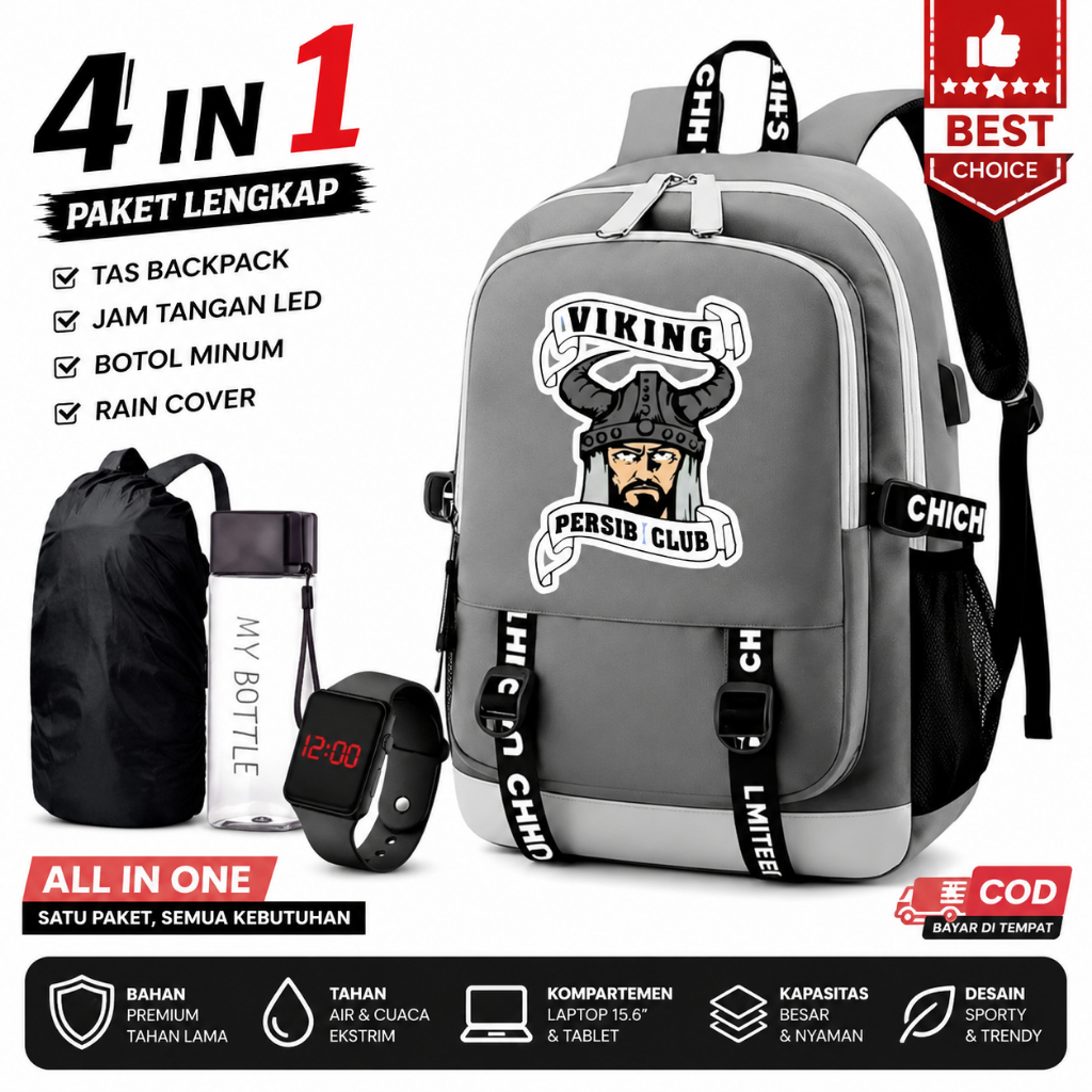 Tas Ransel Anak Persib Bandung Viking Bobotoh Original Look – Tas Sekolah Anak Laki-Laki SD TK SMP K