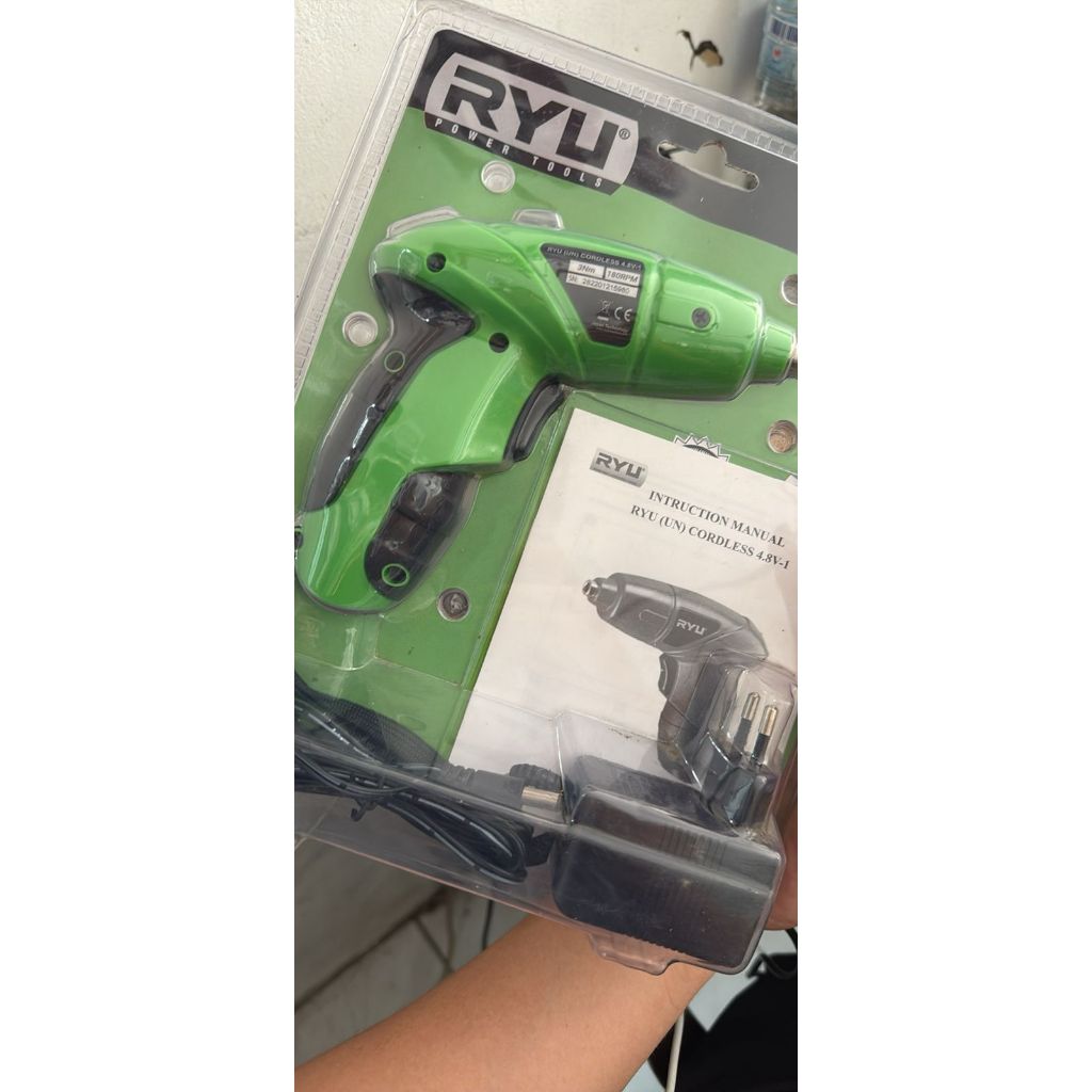 RYU Mesin Bor Obeng Baterai 4.8V Tanpa Kabel Elektrik Cordless Screwdriver Komplit Portable