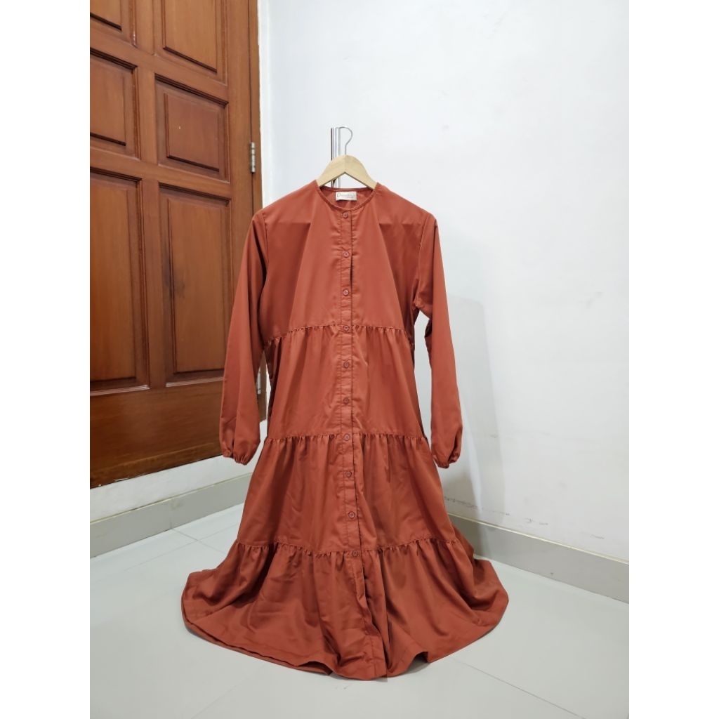 PRELOVED. BAJU TUNIK WANITA DEWASA WARNA TERRACOTA