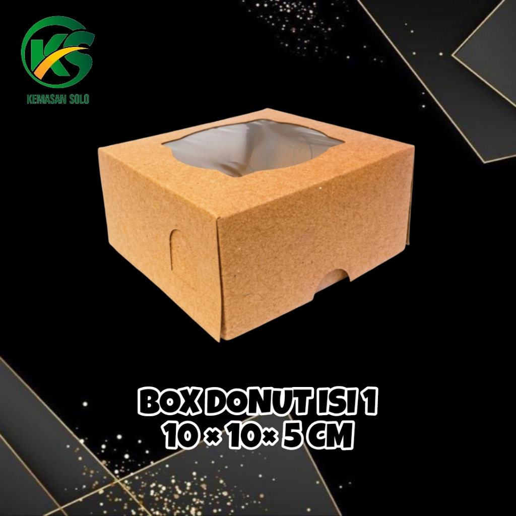 Per lembar box donat berkaca box donat kraft isi 1, 2 dan 6 box donat kertas kotak coklat polos