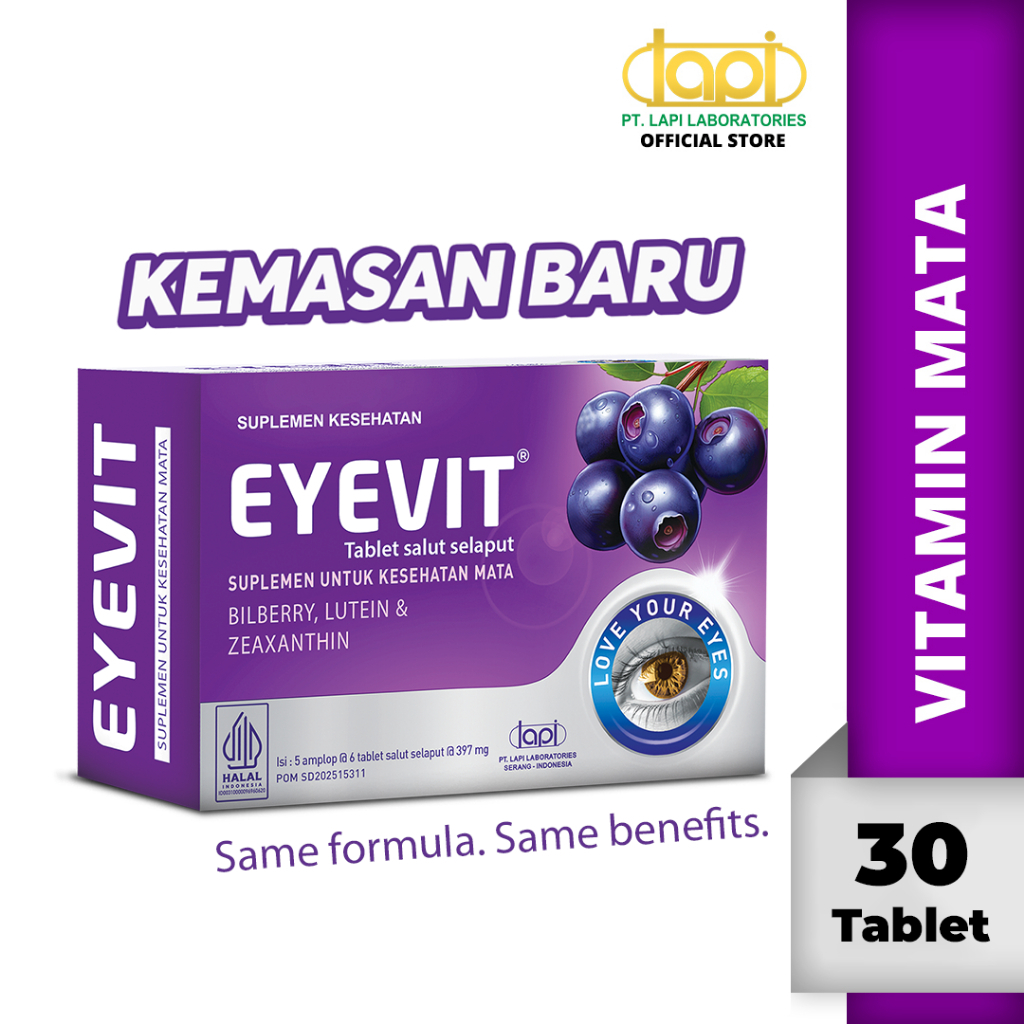 Eyevit Box isi 30 Tablet Obat Sakit Mata / Vitamin Mata Minus Promo Shopee Murah