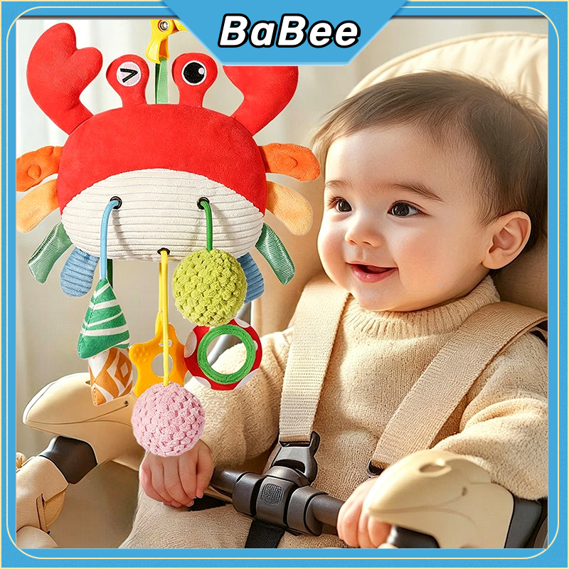 Babeetoy Mainan Gantung Stroller 8 Fungsi Kepiting Rattle Teether Tali Tarik Latih Motorik Bayi 0 -1