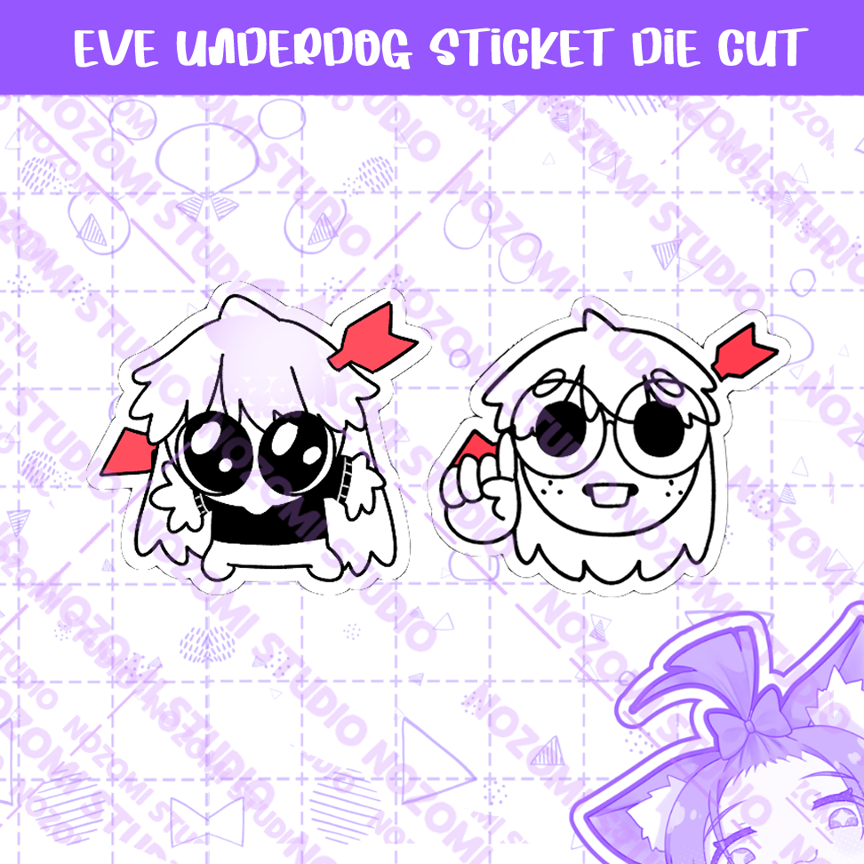 STICKER DIE CUT GLITTER EVE UTAITE UNDERDOG