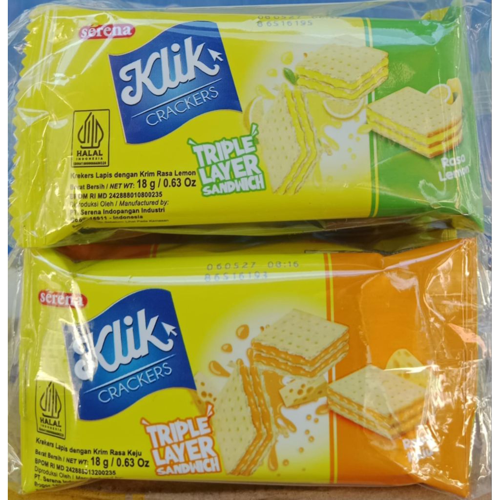 10 Pcs Klik Serena Crackers Rasa Lemon, Cheese Keju