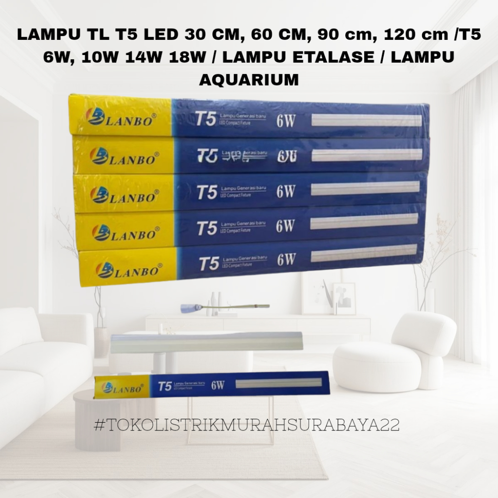 Lampu T5 6w, 10w, 14w, 18w / lampu estalase / lampu aquarium
