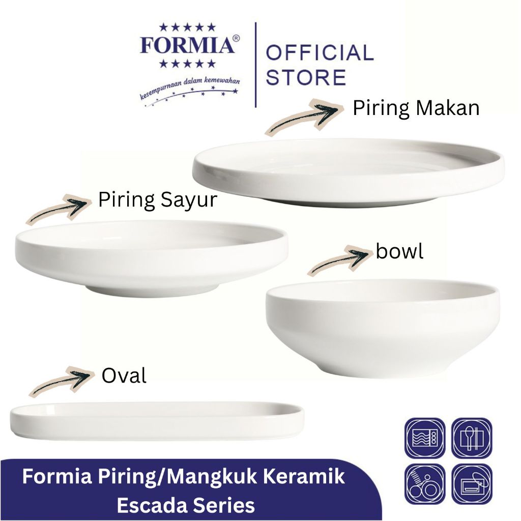 Formia Piring/Mangkuk Keramik Escada Series