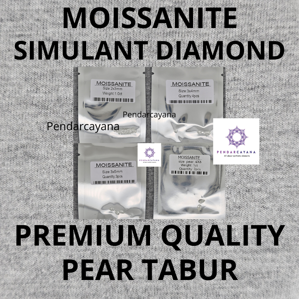 MOISSANITE SIMULANT DIAMOND 1 CARAT PEAR PREMIUM QUALITY TABUR