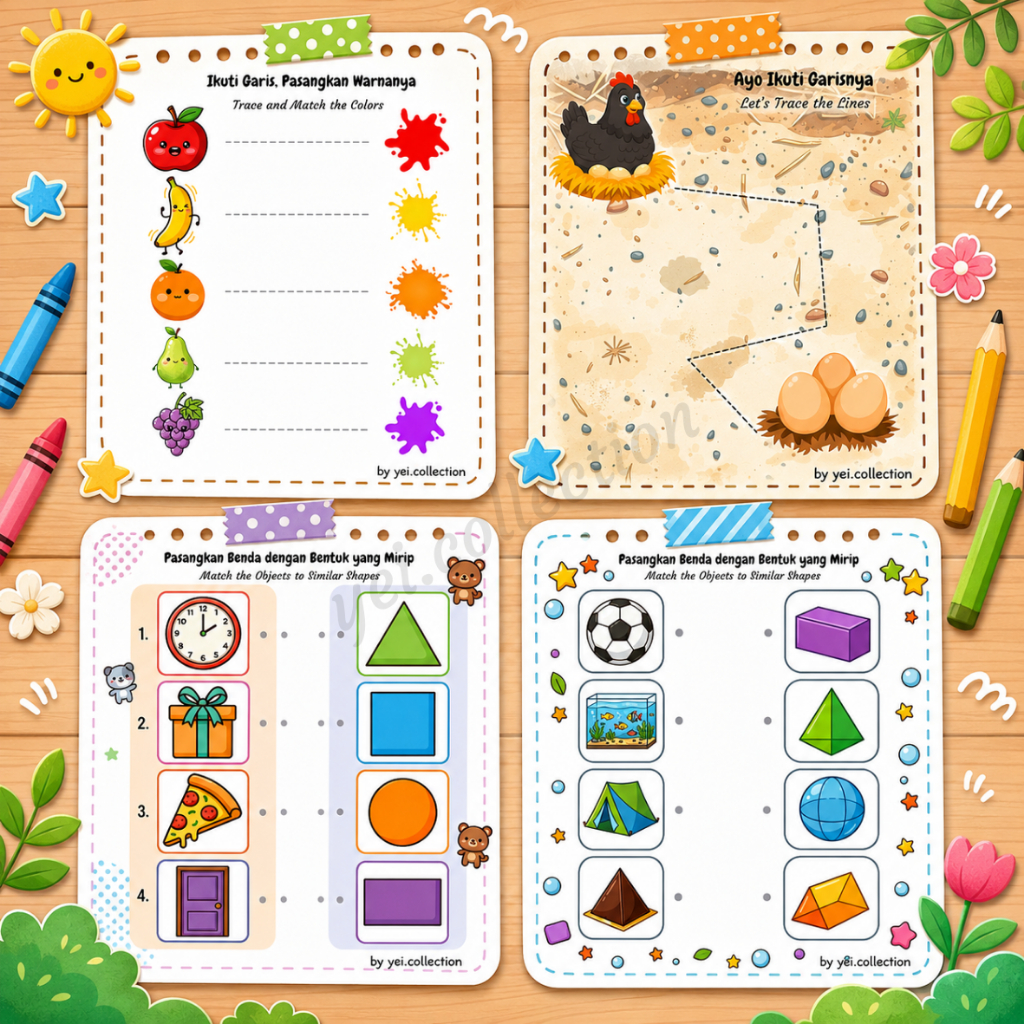 Worksheet Anak | Printable Worksheet Murah | Anak PAUD - TK