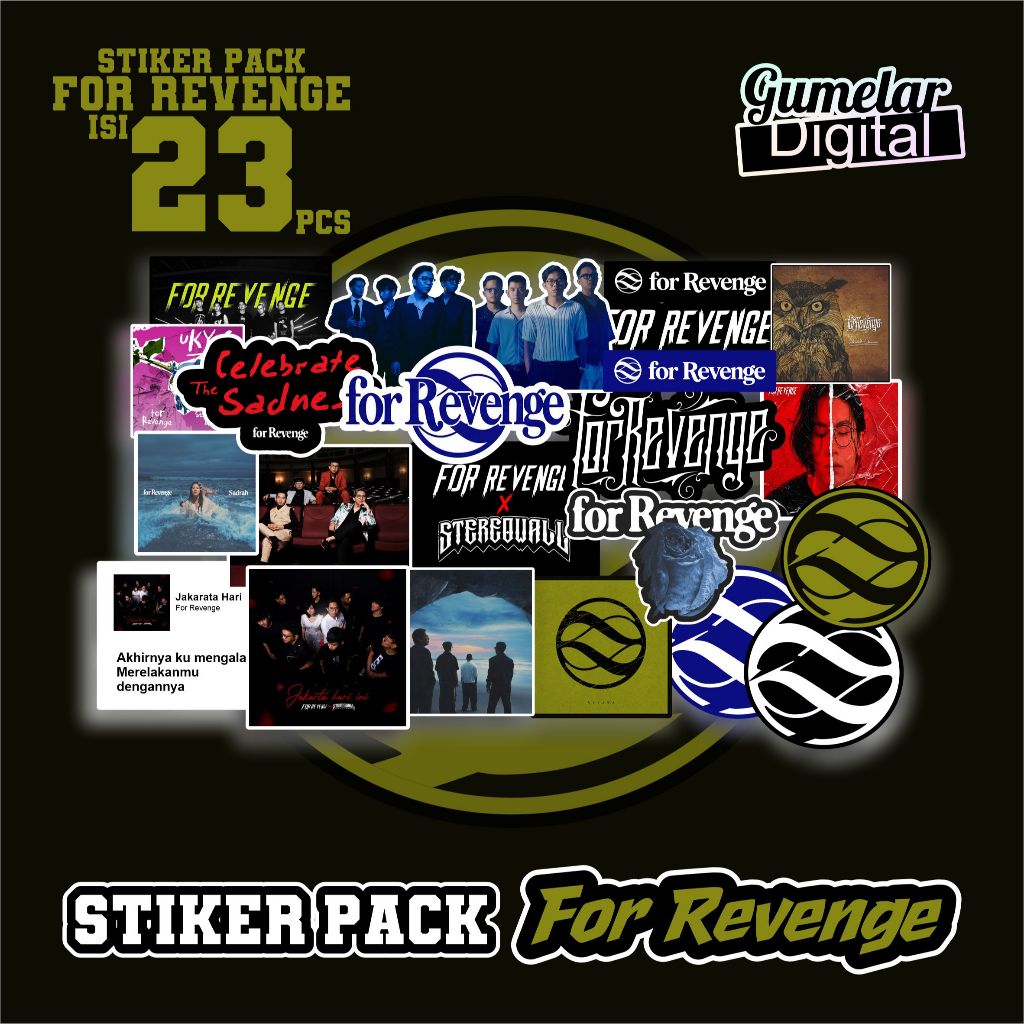STIKER PACK BAND FOR REVENGE TERBARU KEREN STIKER PACK BAND FOR REVENGE KEKINIAN TERBARU ISI 23PCS K