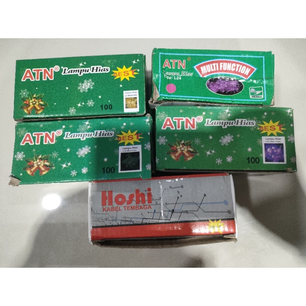 Lampu Natal Hijau Pink Putih Ungu WW