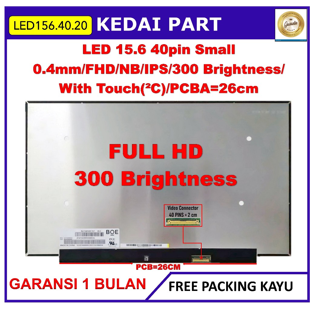 LCD LED Dell Inspiron 15 3511 NV156FHM-T07 15.6 15 Inch 40 Pin 40pin Small Micro 0.4mm Full HD FHD I