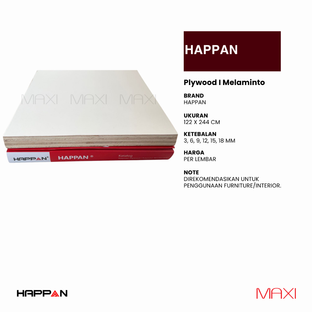 HAPPAN I OXWOOD | - Plywood Melamine I Melaminto Series - 122 x 244cm - 3mm I 6mm I 9mm I 12mm I 15m