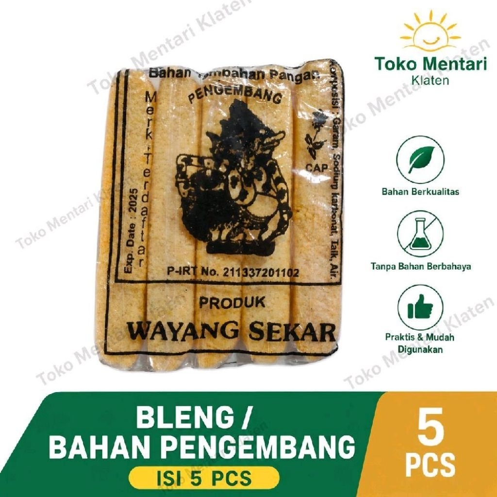 Bahan Pengembang Kerupuk / Gendar | Isi 5 Pcs | Bleng Masak Asli