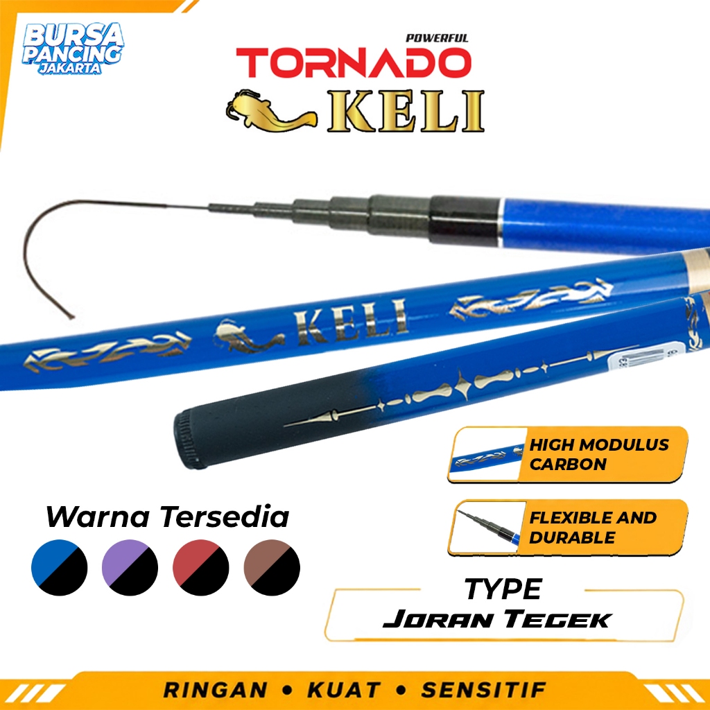 TORNADO Joran Pancing Tegek KELI 180cm - 360cm High Modulus Carbon Composite Blank Ringan Kuat Joran