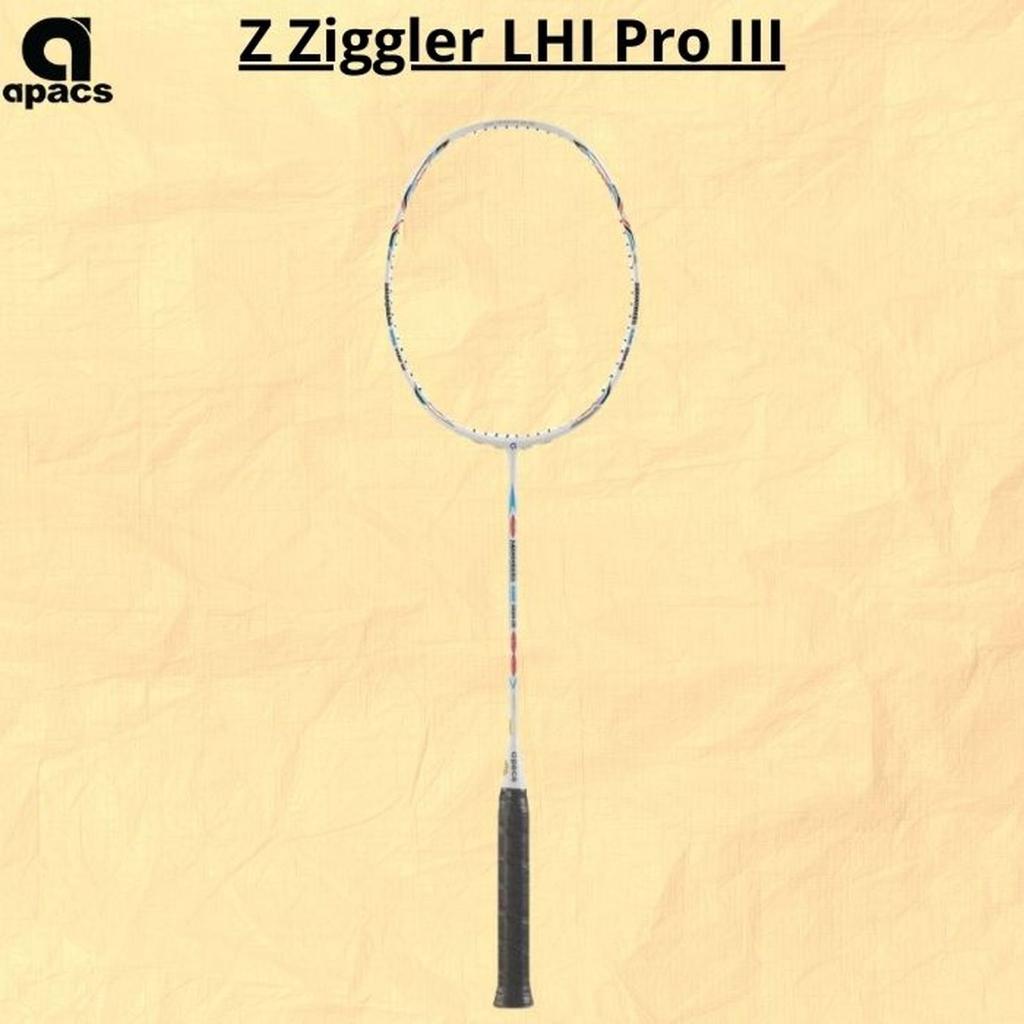Raket Badminton APACS Z ZIGGLER LHI PRO III Graphite Carbon Quad Voltaic 38 lbs White