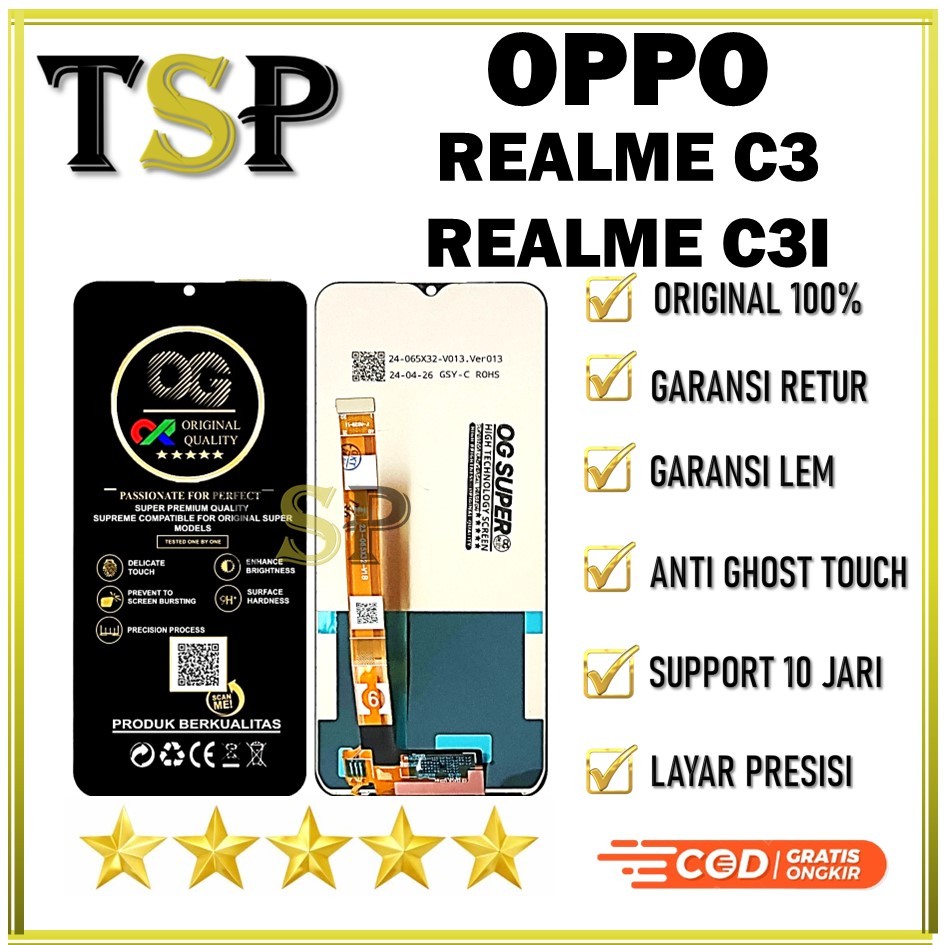 LCD TOUCSCREEN REALME C3 / REALME C3I ORIGINAL FULLSET 100%