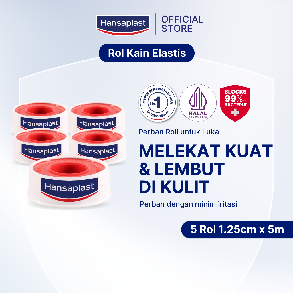 HANSAPLAST Perban Luka Roll Kain 5m P3K Perban Rol - Big Bundle