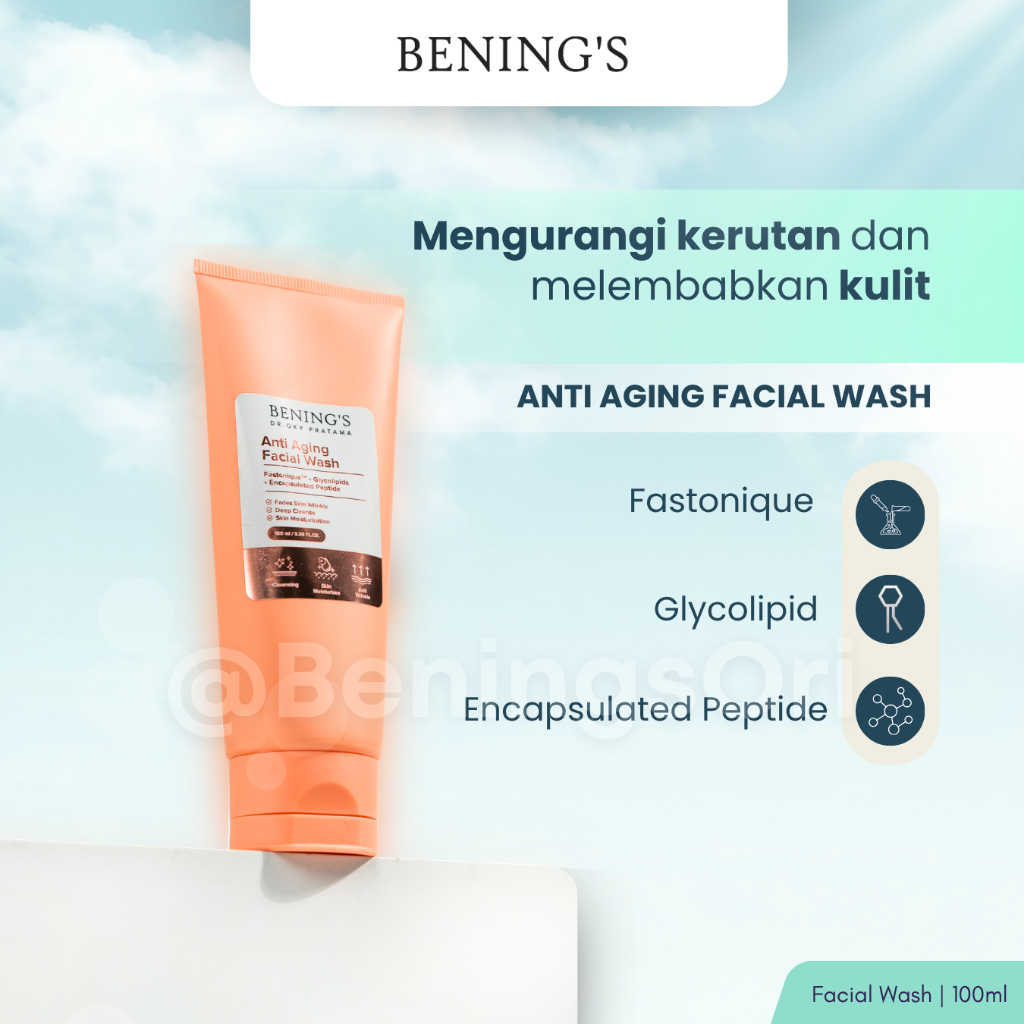 Bening Skincare Facial Wash Anti Aging Sabun Muka Pembersih Wajah Bening Penghilang Sebum Skincare B