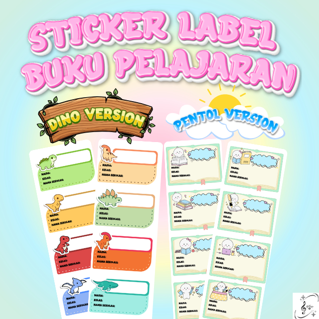 GO.FEE [STICKER] Sticker Label Buku Pelajaran Isi 40 Pcs ll Label Buku Pelajaran Sekolah || Stiker M