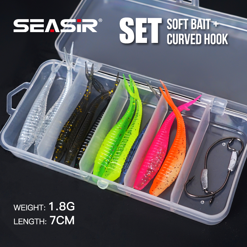 SEASIR Umpan Soft Lure 1set Soft Bait Fishing Lure Umpan Pancing Gabus Umpan Lembut