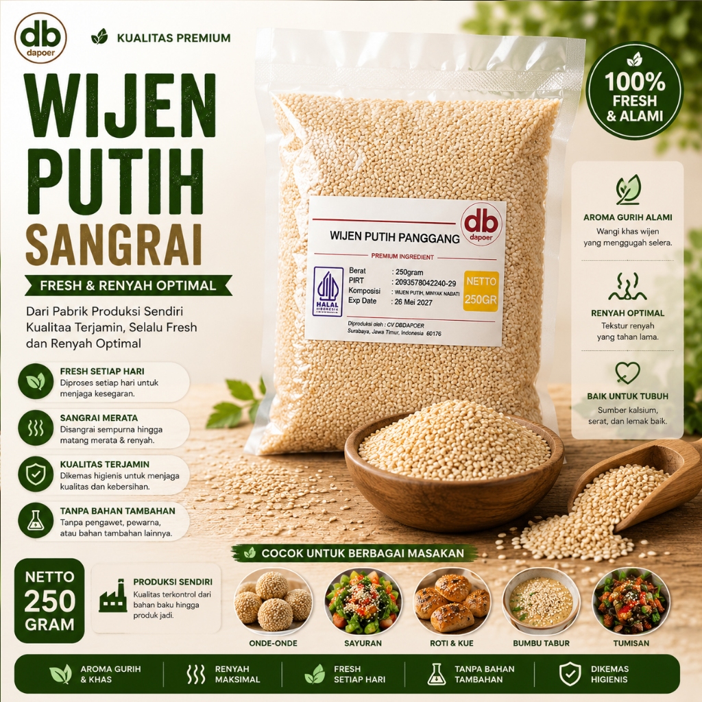 Wijen Sangrai Wijen Putih Sangrai
