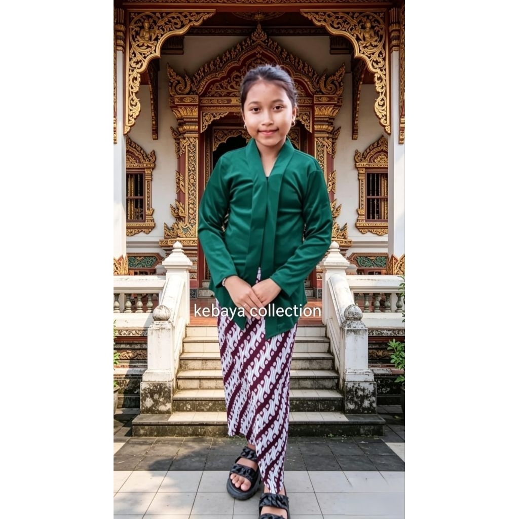 SET KEBAYA BELUDRU KARTINI ANAK PEREMPUAN (atasan+rok plisket)