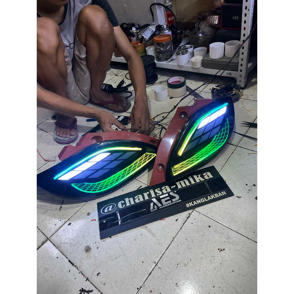 stoplamp mazda2 custom rgb lampu mazda2 2006