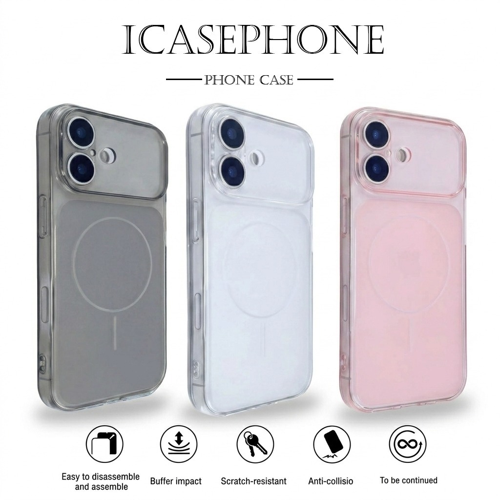 Seketika jadi iPhone 17 Softcase transparan doff tipis untuk case iPhone 11 12 13 14 15 16 17 Pro Ma