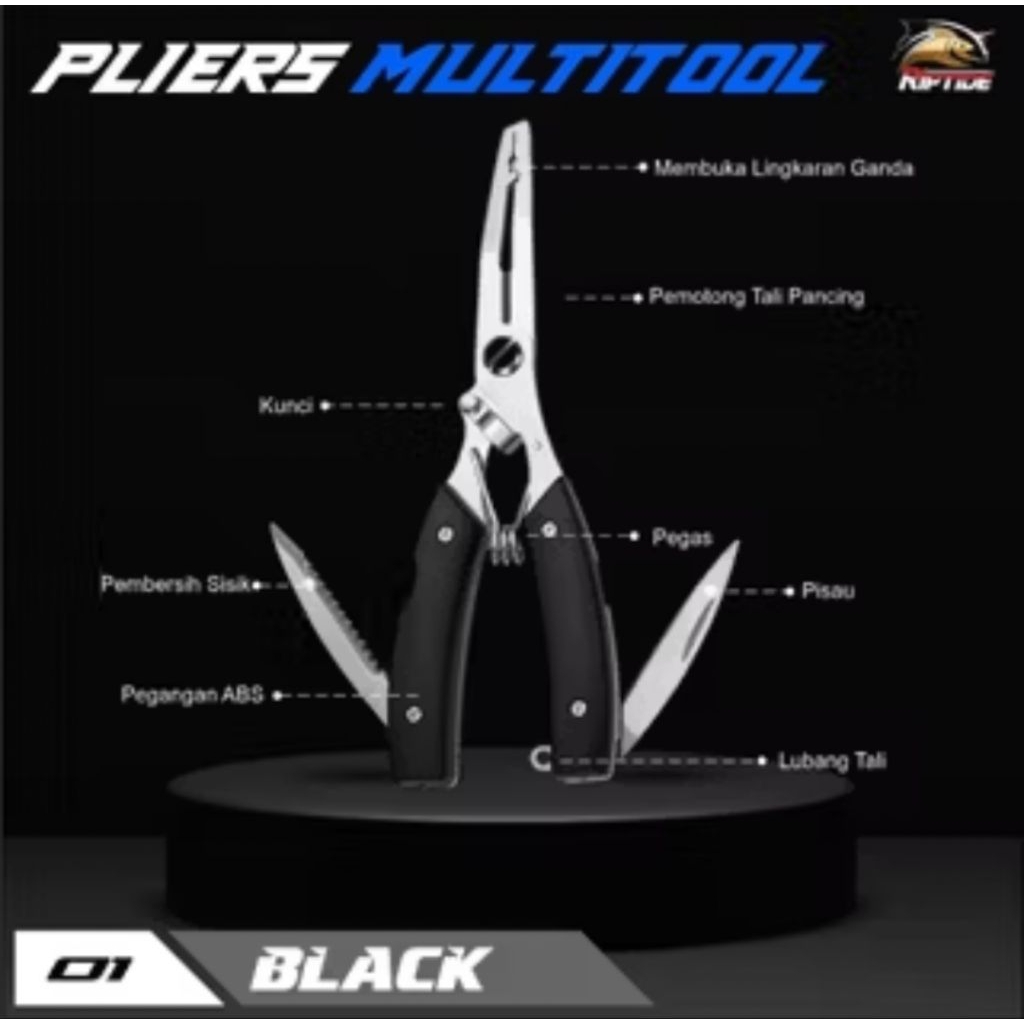 TANG PANCING FIRELOCK FISHING PLIERS COMBAT KNIFE