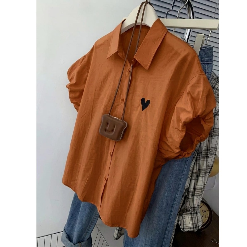 Kameja Poplin Lengan pendek  Puff Love Bordiran