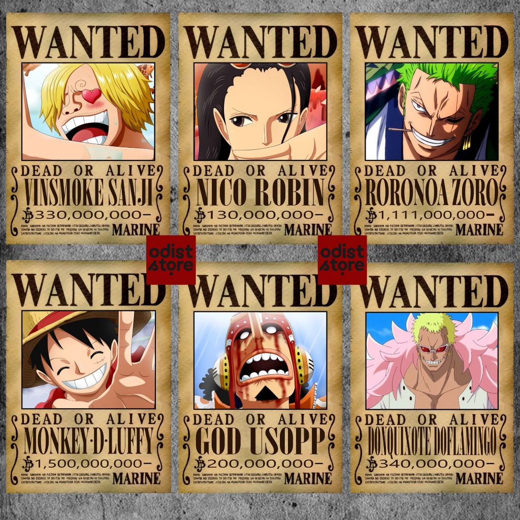 OS w15×20 Hiasan Dinding BOUNTY ONE PIECE Poster kayu MDF lufy zoro sanji usop nico robin boahancok 