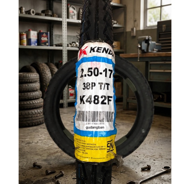 Ban Luar Kenda K482F 250-17 Tubetype Ban Trail/Ban Tahu Ring 17