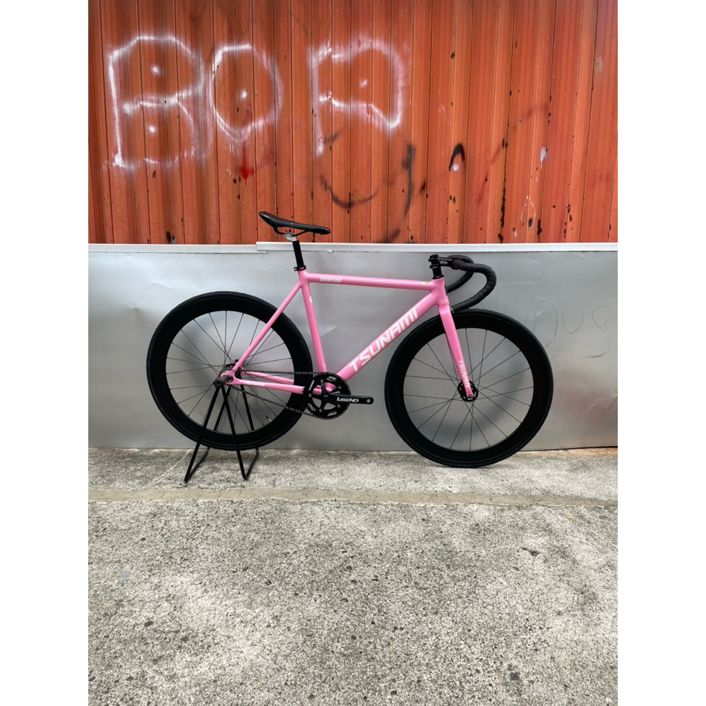 New fullbike original sepeda fixie TSUNAMI SNM100 pink doltrap/torpedo