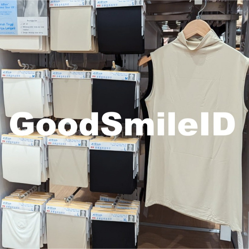 SALE  Women T-Shirt Proteksi Sinar UV High Neck Kerah Tinggi Turtleneck Tanpa Lengan Tanktop Tank To