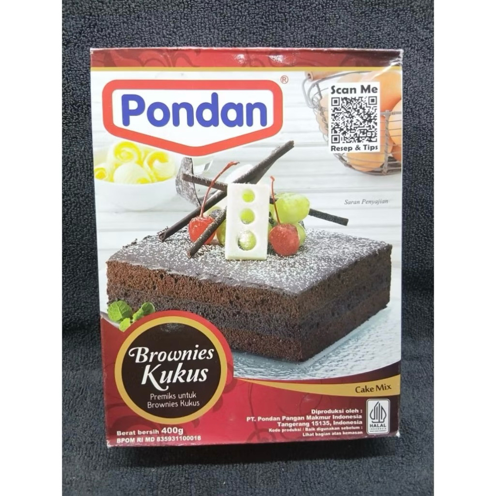 Pondan Sponge Cake Coklat Vanila Pandan / Pondan Brownies Kukus 400gr (1 kotak)