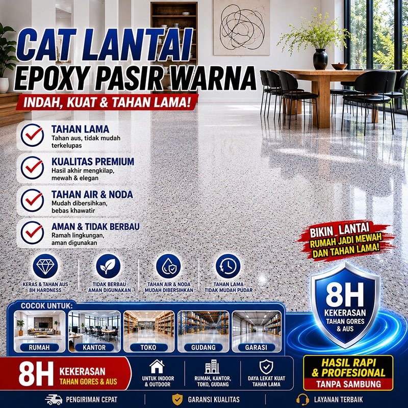 Pasir berwarna epoksi cat lantai self-leveling bengkel rumah tangga lantai dalam dan luar ruangan ta