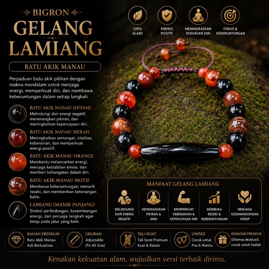 GELANG LAMIANG 4 CM | GELANG BATU LAMIANG 4 CM ASLI BATU