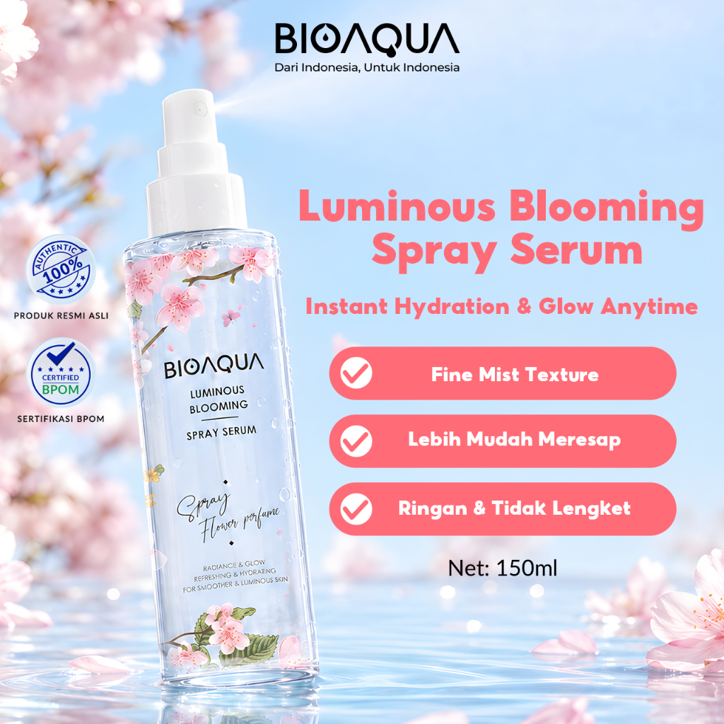 BIOAQUA Face Mist Everyday Spray Wajah Portable 150ml Hydrating / Brightening / Soothing Facemist Gl