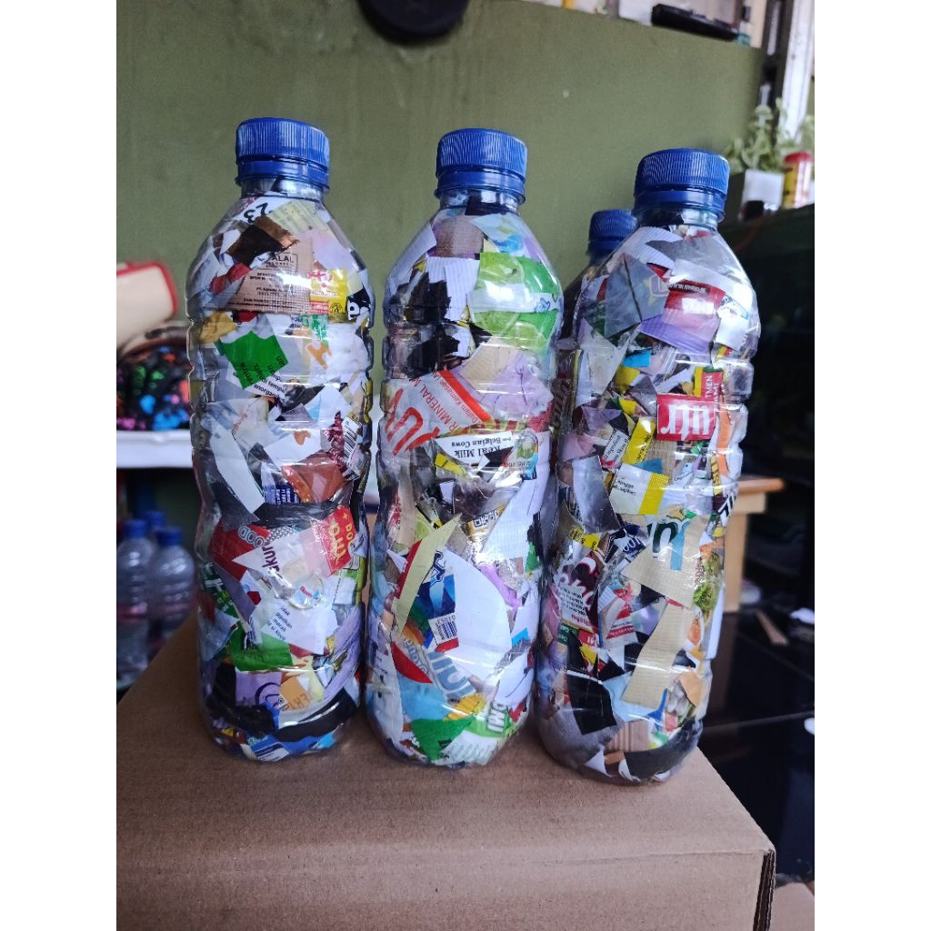 ecobrick aqua 600ml berat 200gram