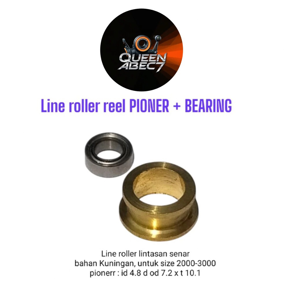 Line Roller Pioner / Roller Gold lintasan tali senar reel pancing + Bearing