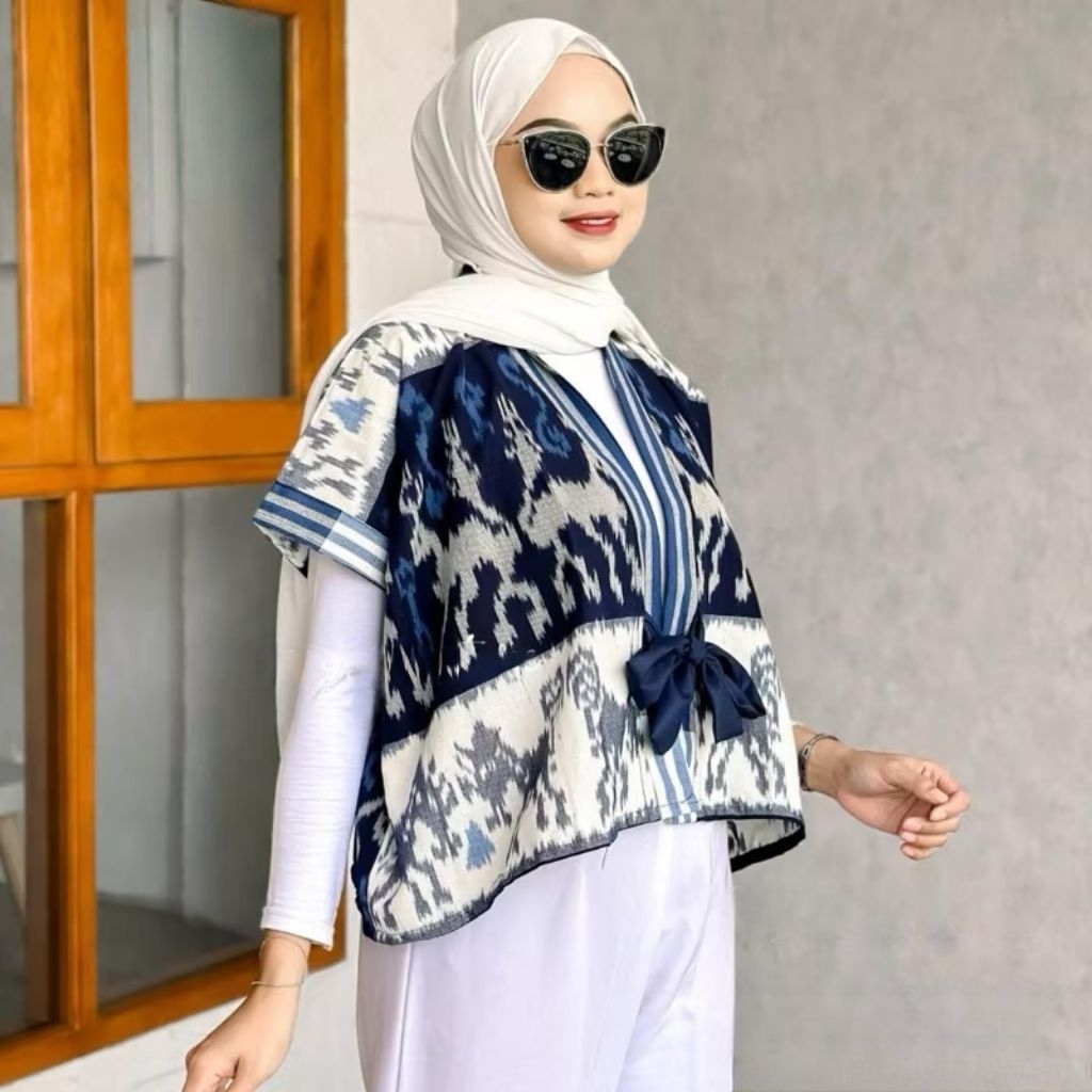 Cecilia Outer Tenun Atasan Wanita Tenun Batik Outer Batik Tenun Originial Troso
